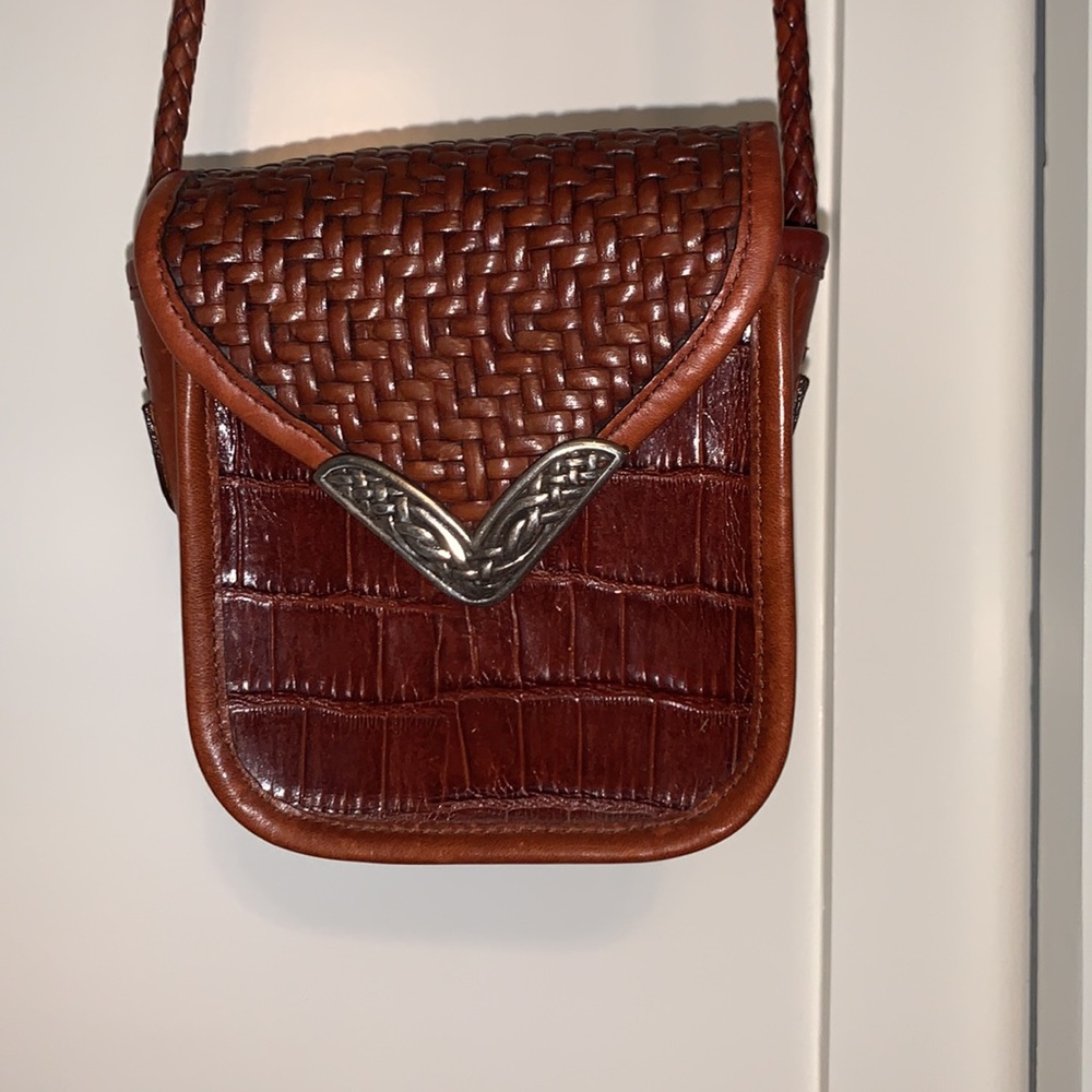 Brighton Leather & Silver Western Crossbody Purse
